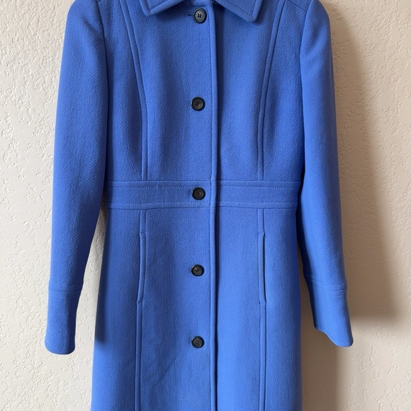 J. Crew Blue Wool Blend Coat Size 2 - Picture 2 of 6